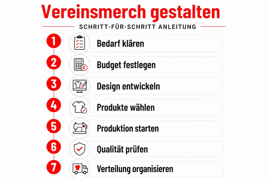 Schritt-für-Schritt-Infografik: So entsteht euer Vereins-Merchandise