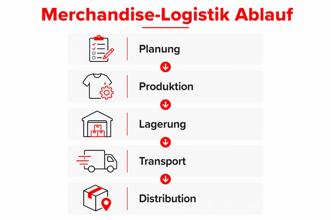 Übersicht: Die wichtigsten Schritte in der Merchandise-Logistik