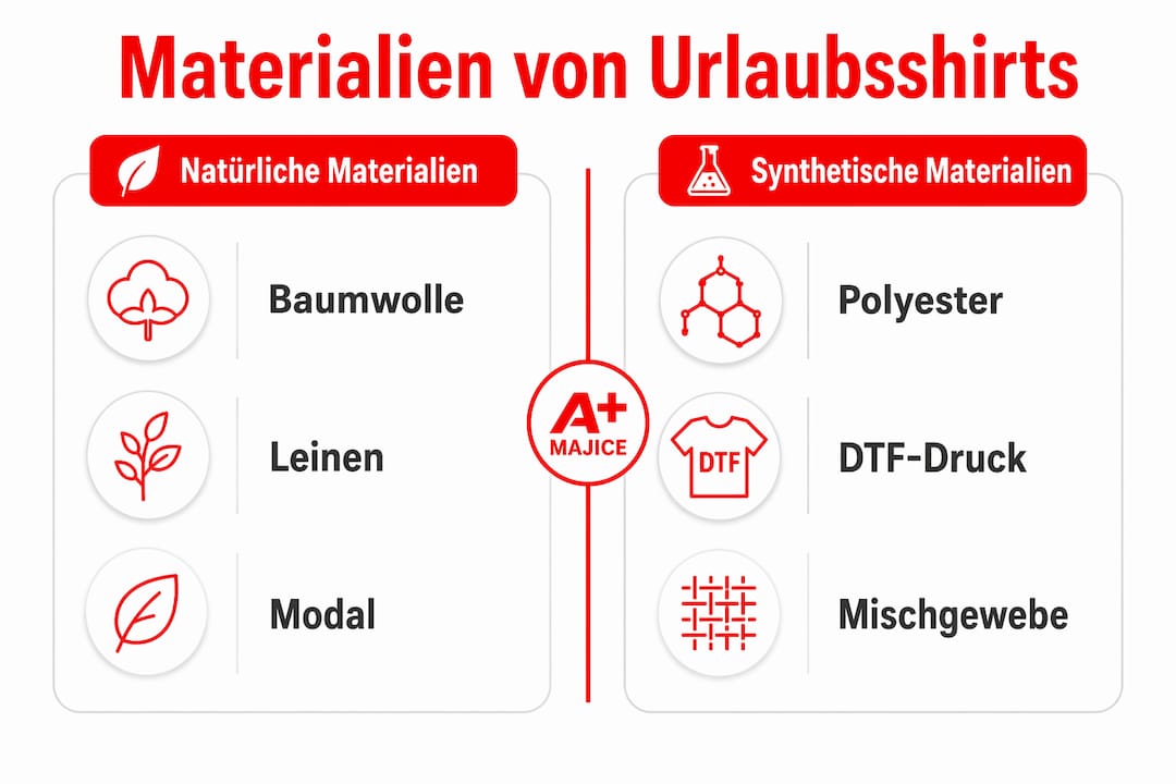 Welches Material eignet sich besser für Urlaubsshirts: Naturfasern oder Kunstfasern? Ein Vergleich der wichtigsten Eigenschaften.