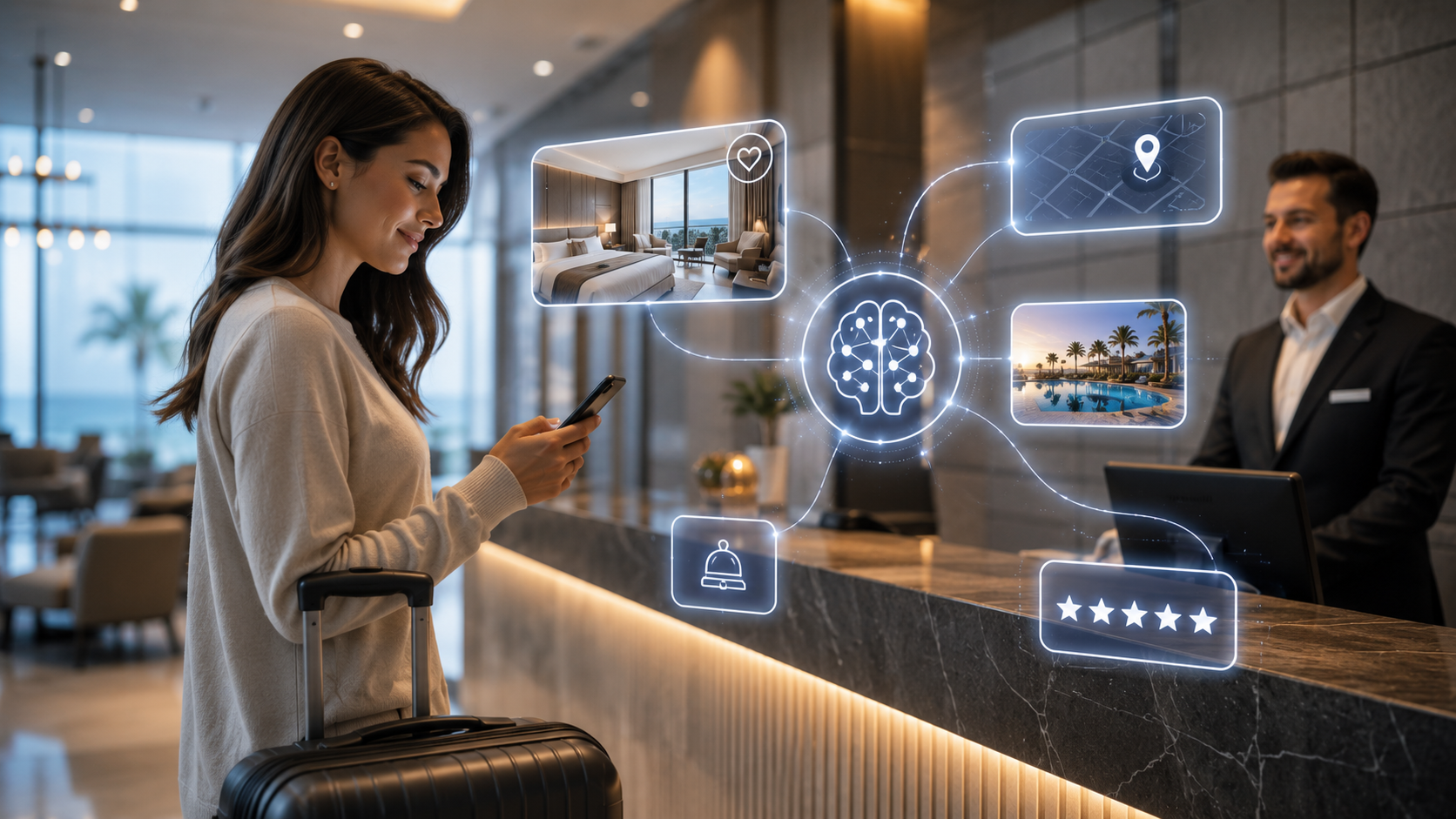 Automated hotel reservations with AI