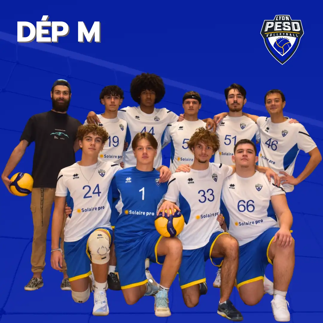 L'équipe des joueurs de Volley Départementale Masculine du club Lyon PESD Volley - saison 2024