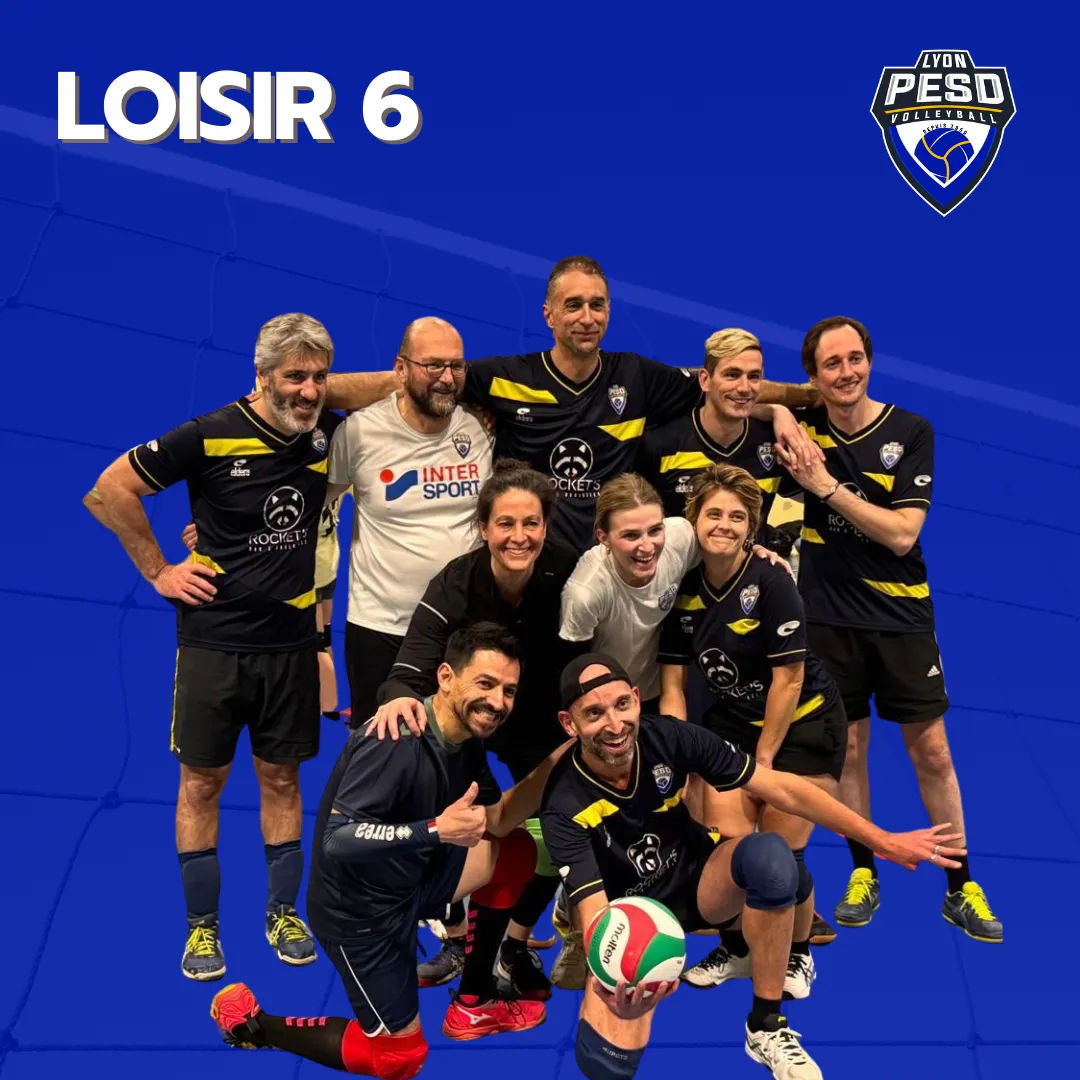 L'équipe des joueurs de Volley Loisir PESD 6 du club Lyon PESD Volley - saison 2024