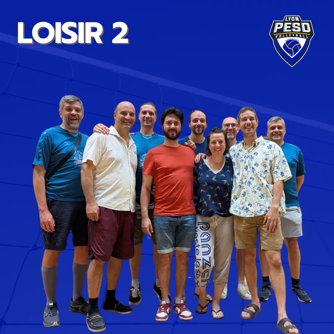 L'équipe des joueurs de Volley Loisir PESD 2 du club Lyon PESD Volley - saison 2024