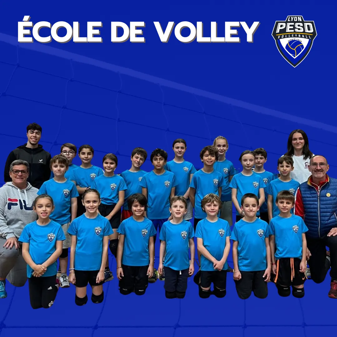 L'équipe des joueurs de Volley École de volley du club Lyon PESD Volley - saison 2024