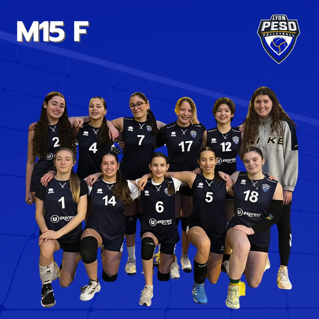 L'équipe des joueurs de Volley M15 Féminine du club Lyon PESD Volley - saison 2024