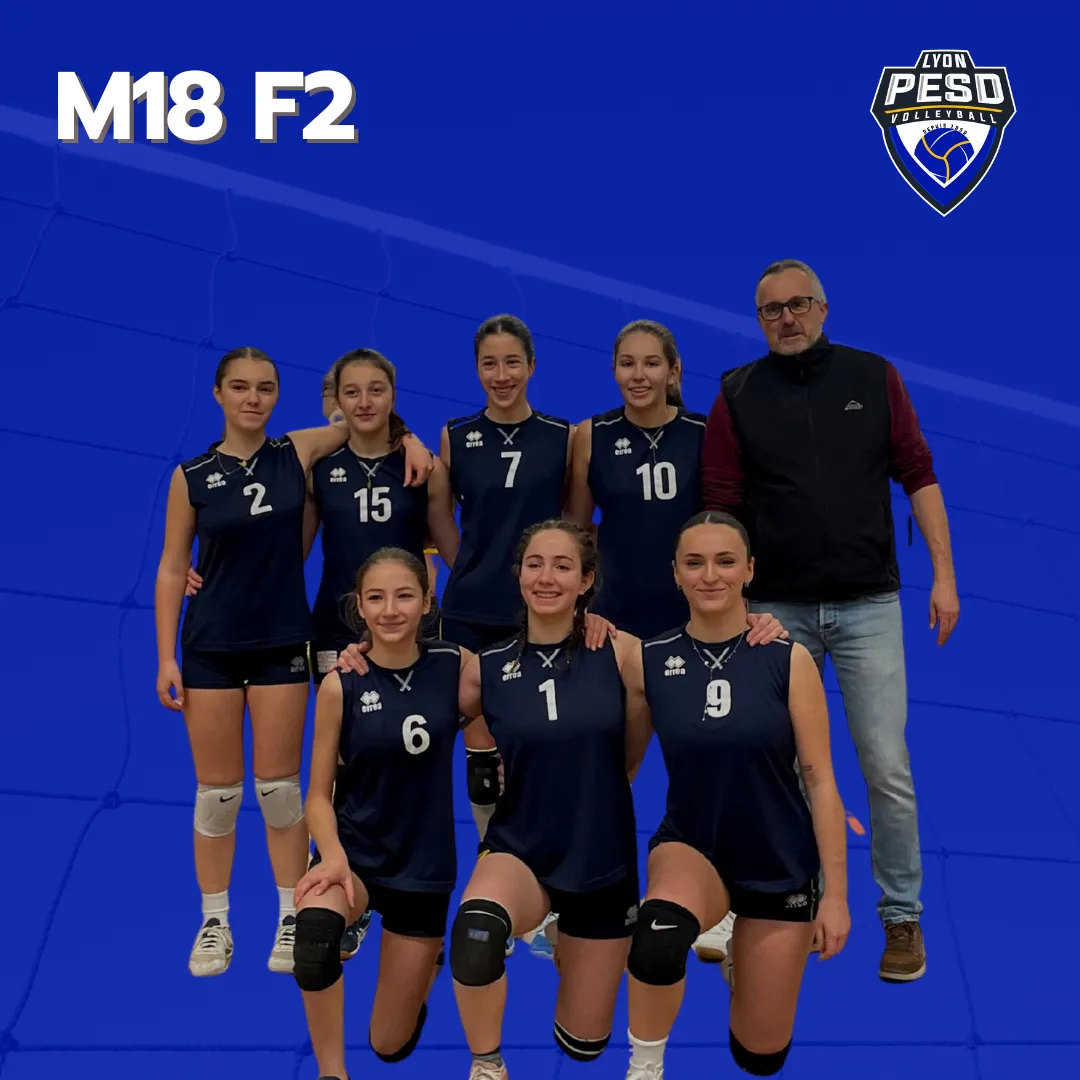 L'équipe des joueurs de Volley M18 Féminine 2 du club Lyon PESD Volley - saison 2024