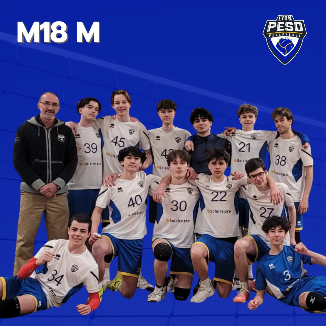 L'équipe des joueurs de Volley M18 Masculine du club Lyon PESD Volley - saison 2024