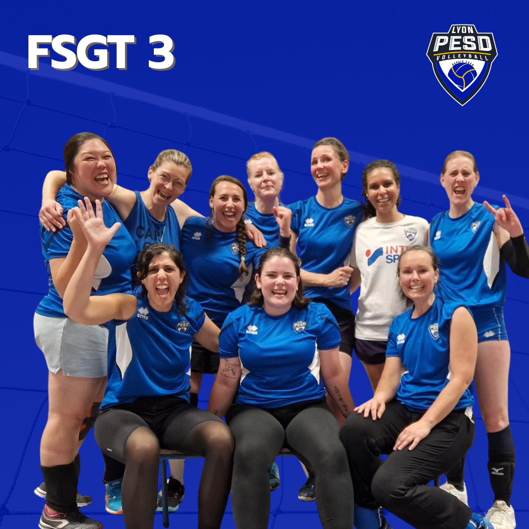 L'équipe des joueurs de Volley FSGT 3 du club Lyon PESD Volley - saison 2024