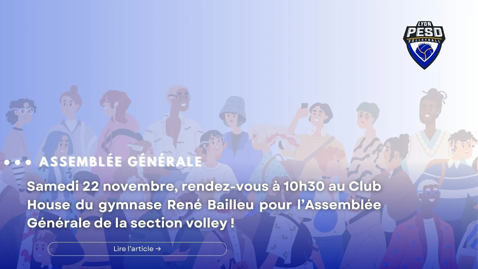 Joueurs et joueuses de la PESD Volley réunis lors d’un événement du club, symbolisant l’unité entre les sections indoor et beach-volley