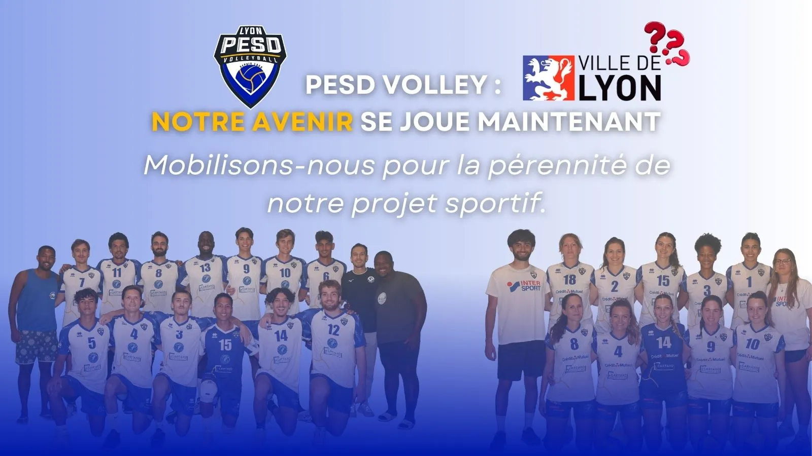 Mobilisation des équipes N2 masculine et N3 féminine du Lyon PESD Volley unies pour réclamer un soutien équitable à la Ville de Lyon sur les terrains de beach-volley