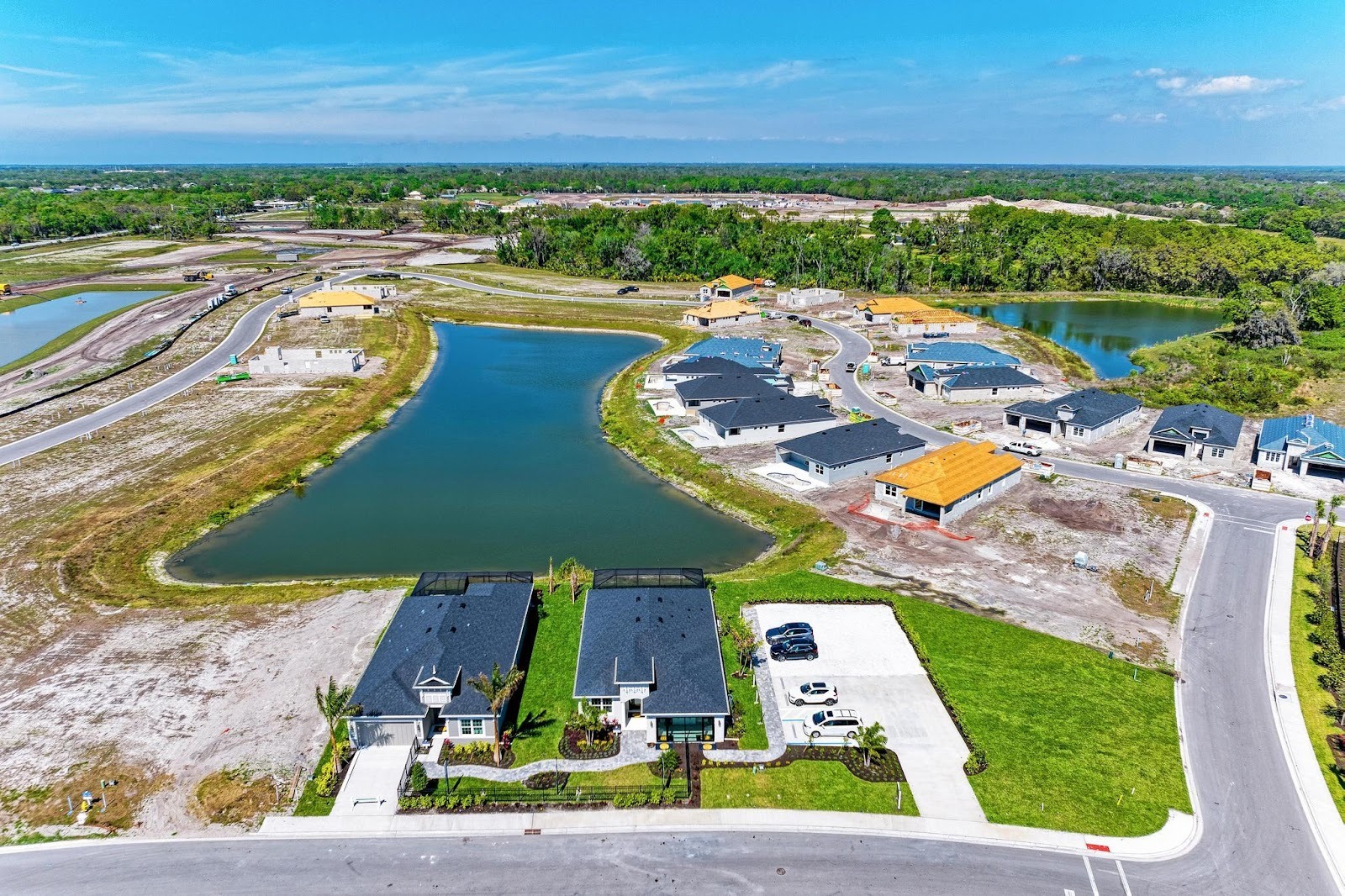 Aerial view of The Willows community by Medallion Home.