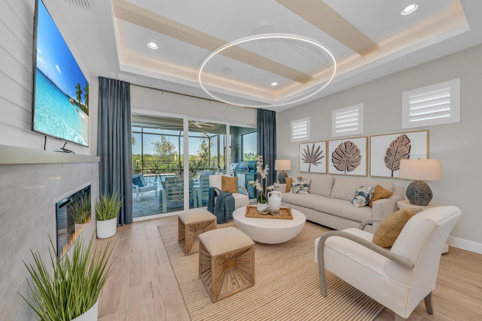Interior model room living room of the Captiva 2 floorplan by Medallion Home