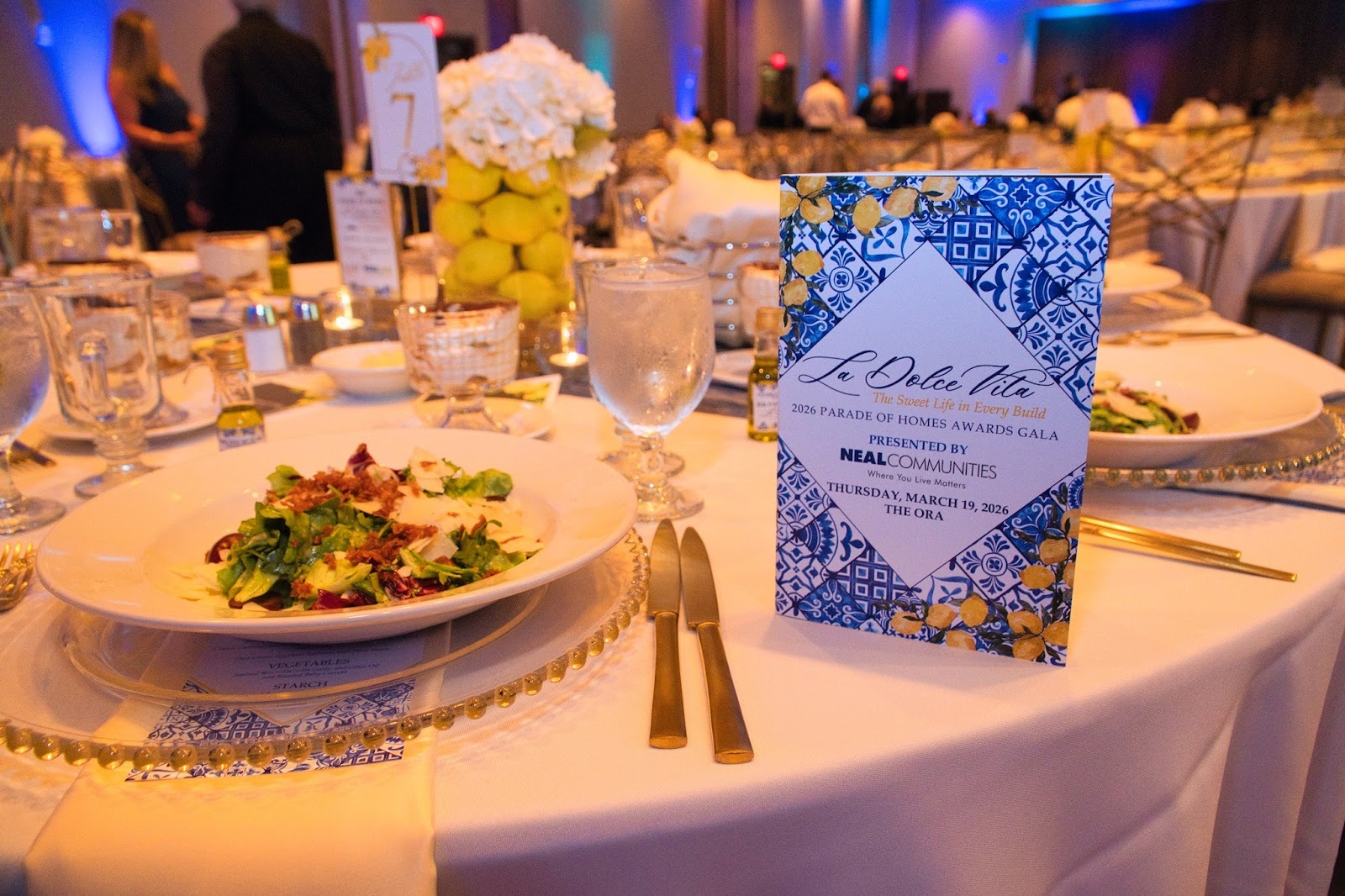 Beautiful table setting at the Manatee and Sarasota Counties Parade of Homes awards show