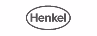 Henkel logo in gray letters inside an oval outline.
