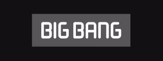 White text reading BIG BANG on a dark rectangular background.