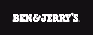 Ben & Jerry's brand name wordmark on a black background.