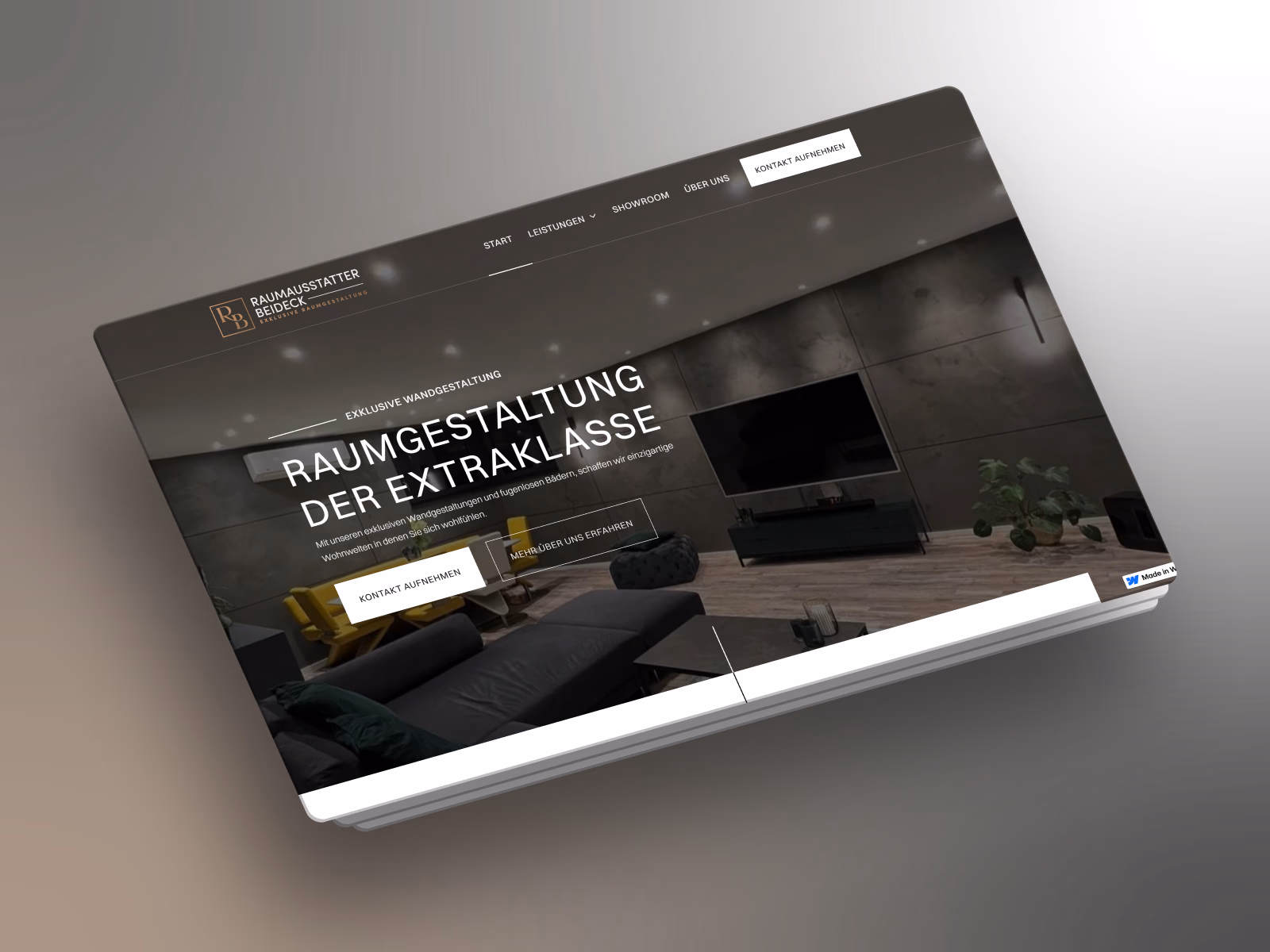 Die Webseite für Raumausstatter Beideck schön und modern dargestellt