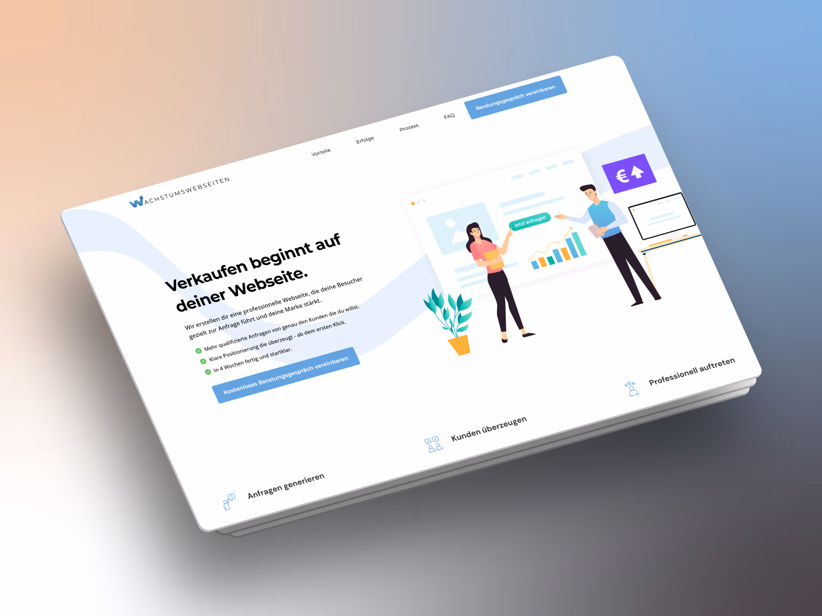 Landing Page für Wachstumswebseiten schön dargestellt