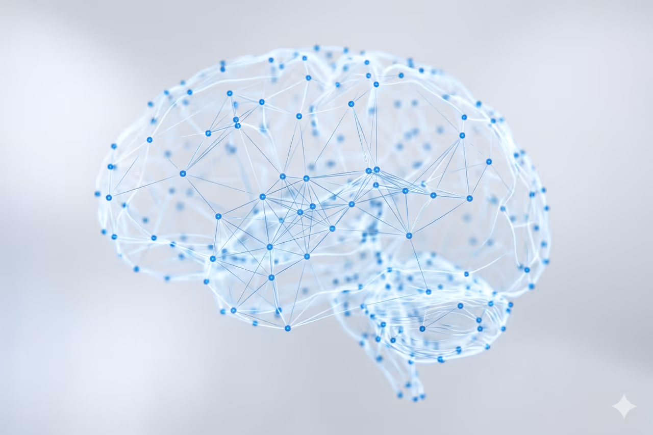 Réseau neuronal abstrait représentant l'intelligence artificielle en entreprise