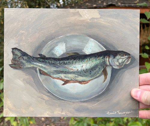 Fish Plate: Oil Painting