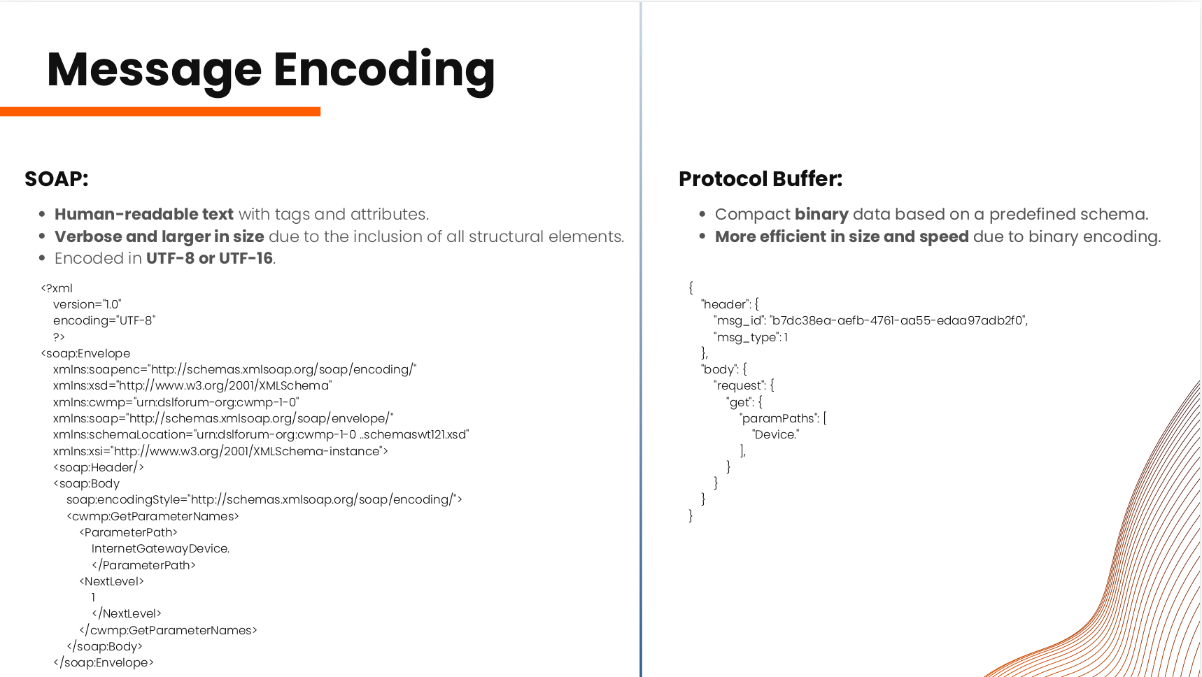 TR-069 vs TR-369 Messages Encoding