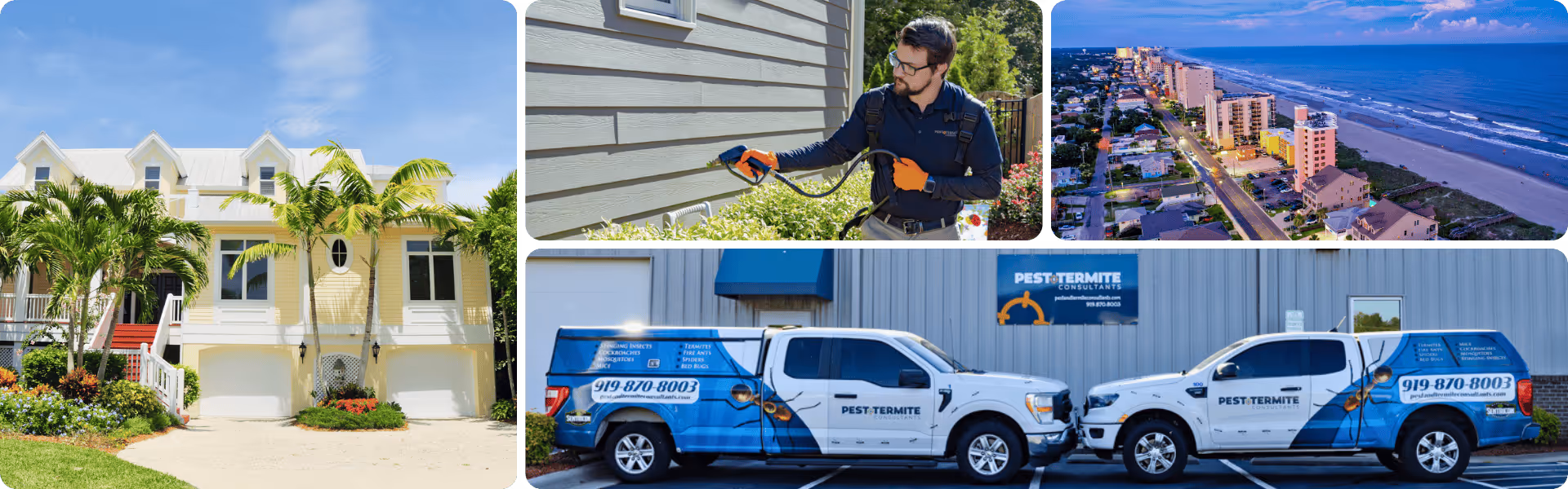 collage of SC homes and north myrtle beach pest control treatment