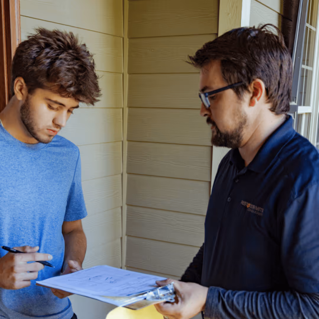 north myrtle SC pest control technician speaking to homeowner