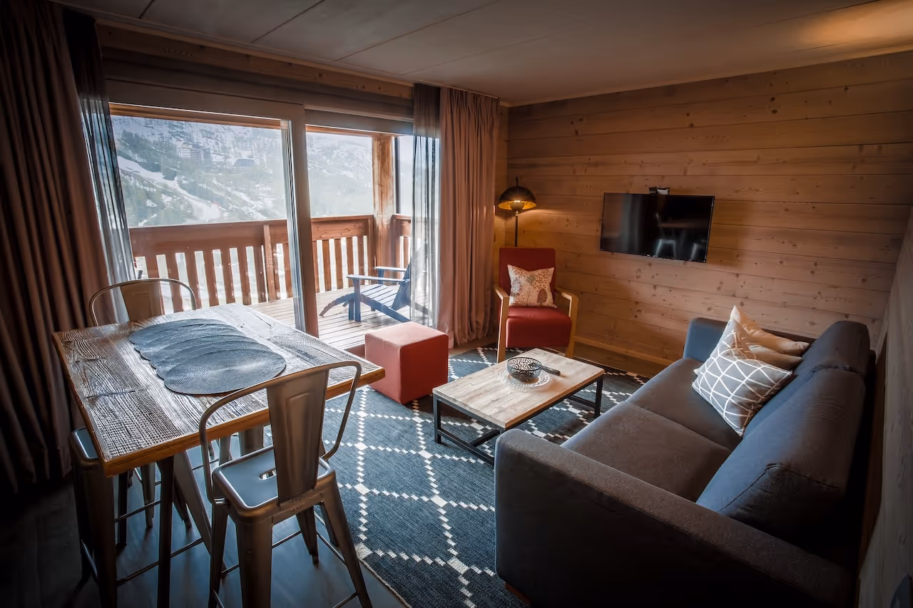 Spacious living area with balcony access in the Master Suite at La Cresta.