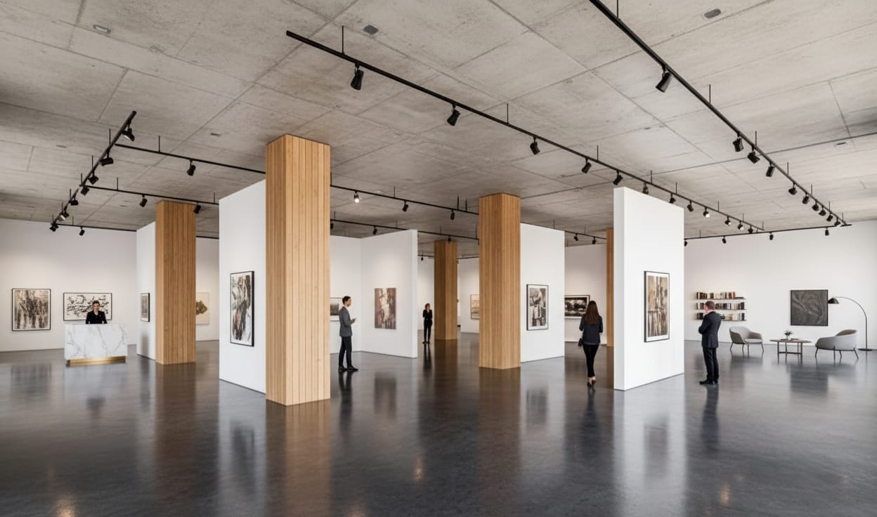 Spacious art gallery configuration at the Gale Miami Hotel exhibition center