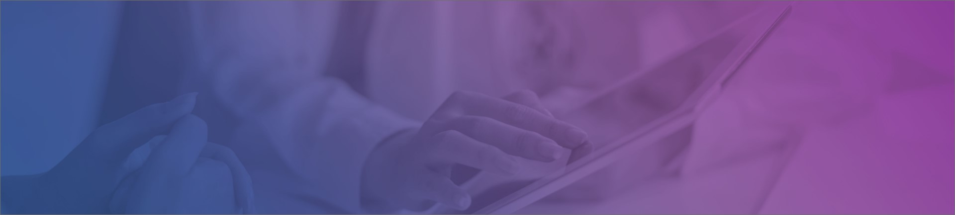 Hands interacting with a digital tablet