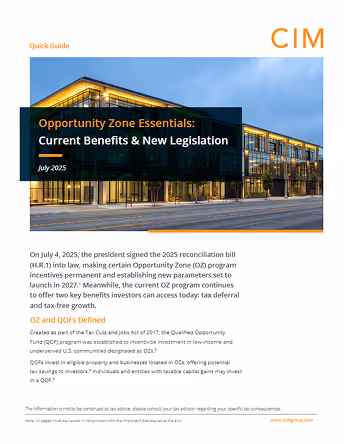 Opportunity Zone Essentials: Current Benefits & New Legislation