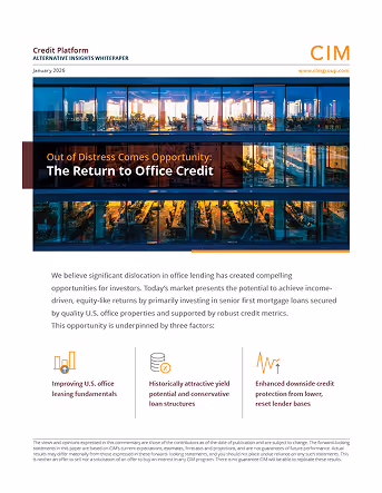 Out of Distress Comes Opportunity: The Return to Office Credit