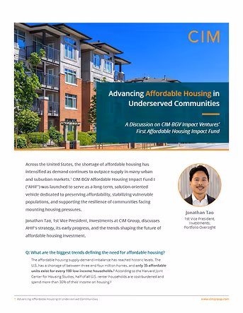 Advancing Affordable Housing in Underserved Communities