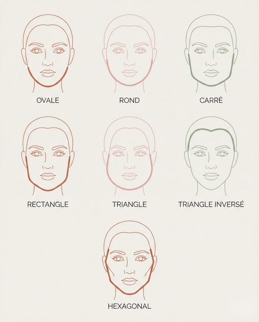 Comparatif de visagisme en studio : trois femmes montrant comment bien choisir ses lunettes de vue selon la forme de son visage, avec un visage rond, un visage carré et un visage ovale portant des montures adaptées.
