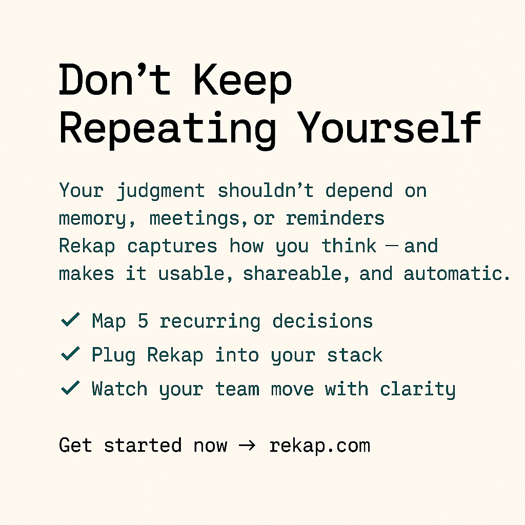 Turn Your Judgment Into Daily Execution