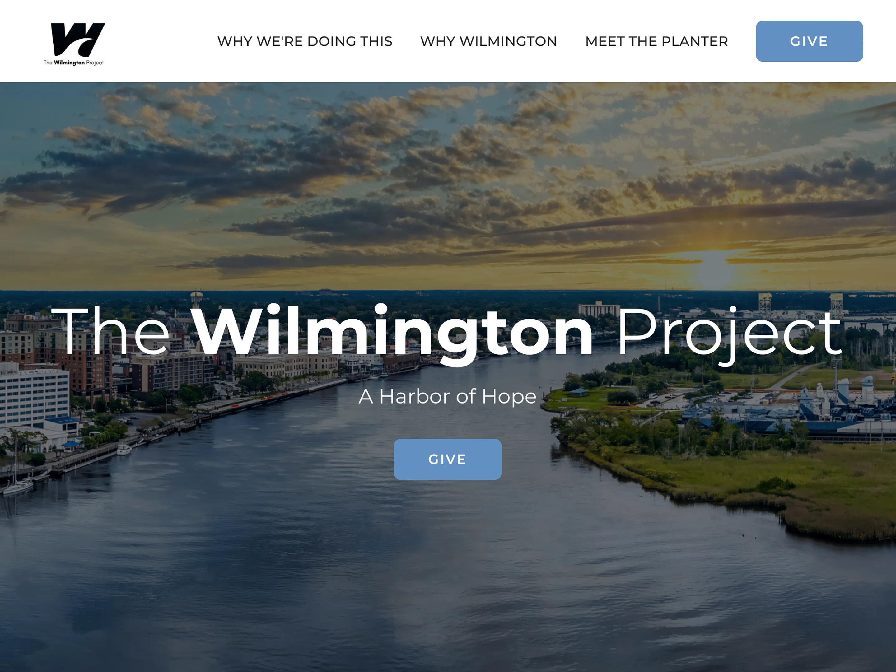 A web design portfolio item of the Wilmington Project website, designed and developed by Peartree Web Development