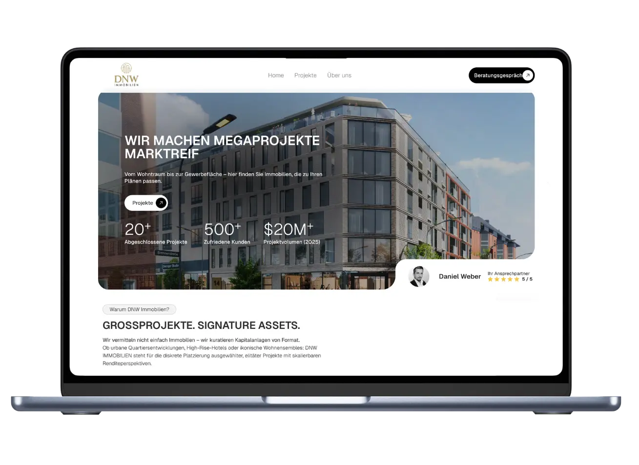 DNW Immobilien Hero bereich