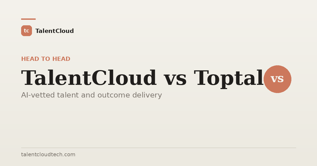 TalentCloud vs Toptal: AI-Vetted Talent & Outcome Delivery