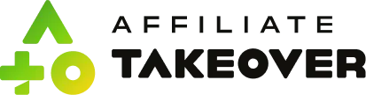 Green Affiliate Takeover logo with bold text displayed on Affiliate Takeover page