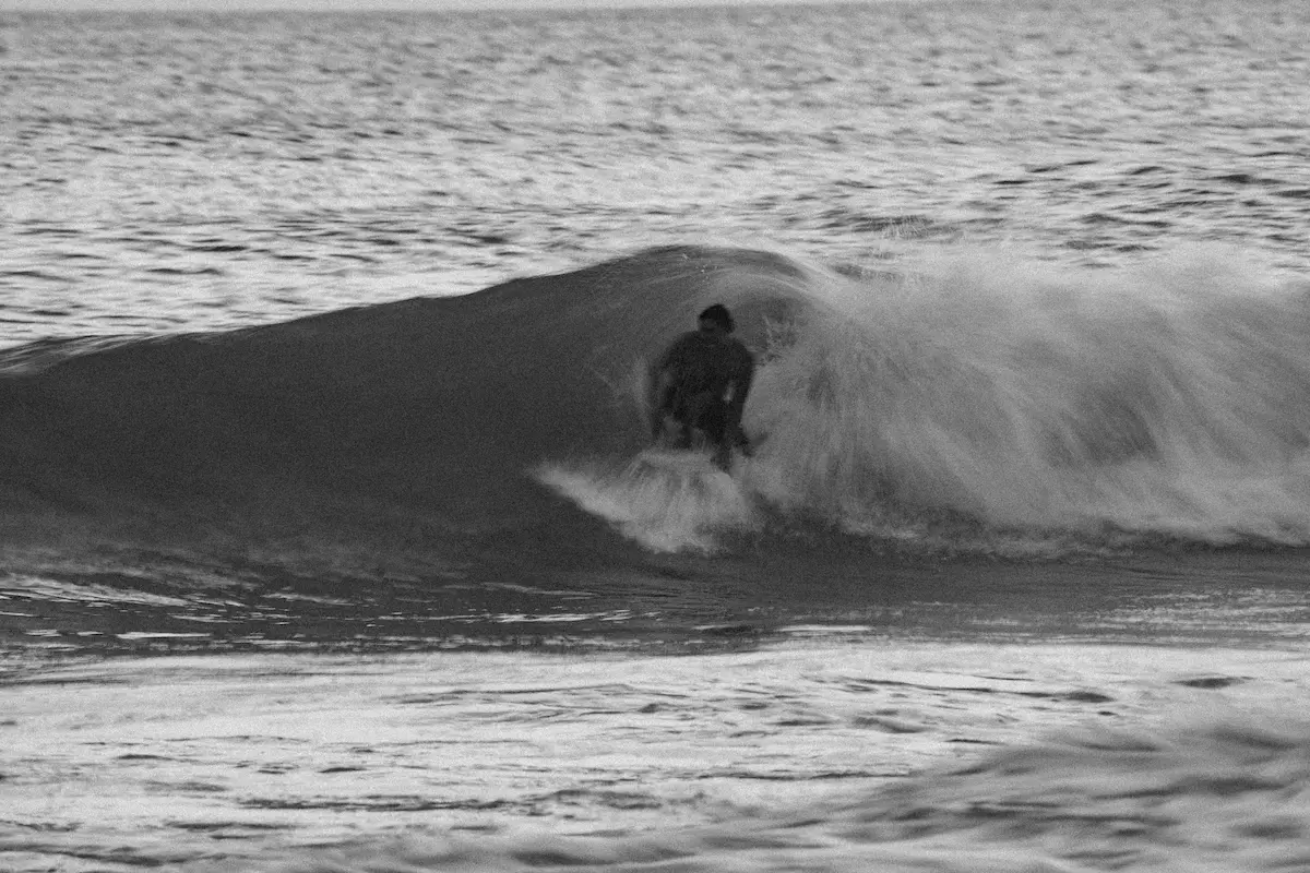 Surfer looking for the barrel.