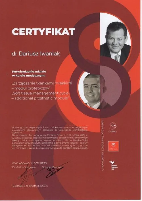 dariusz-iwaniak-certyfikat-implantologia