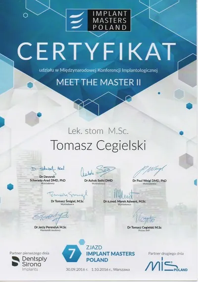 tomasz-cegielski-certificate-conference-implantology-implant-masters-poland