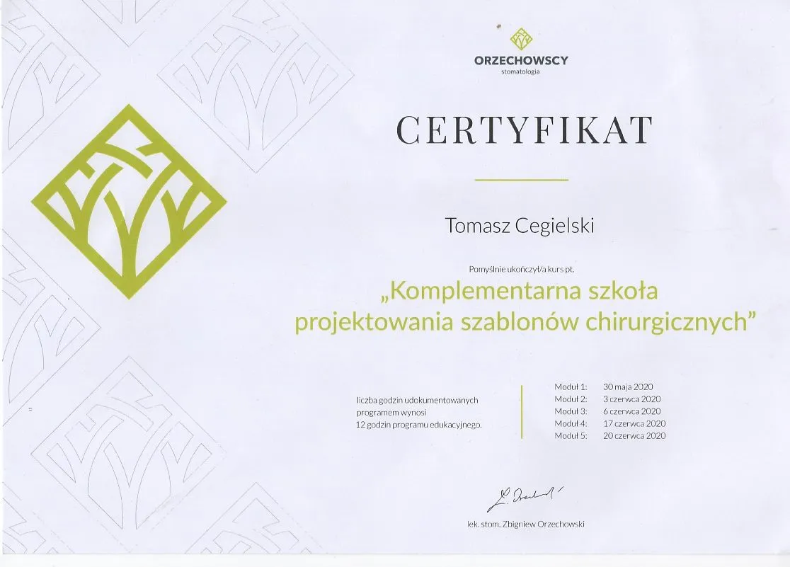 Tomasz-Cegielski-Certificate-Surgical-Template-Design-School