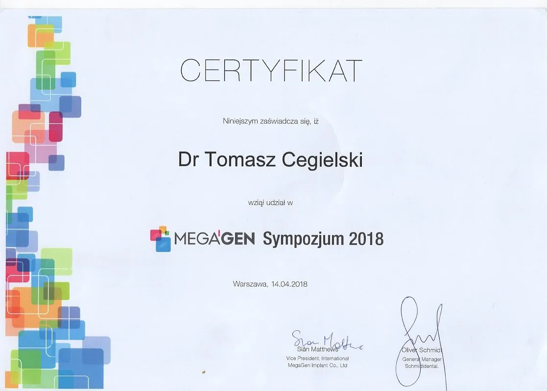 tomasz-cegielski-certyficate-megagen-sympozjum