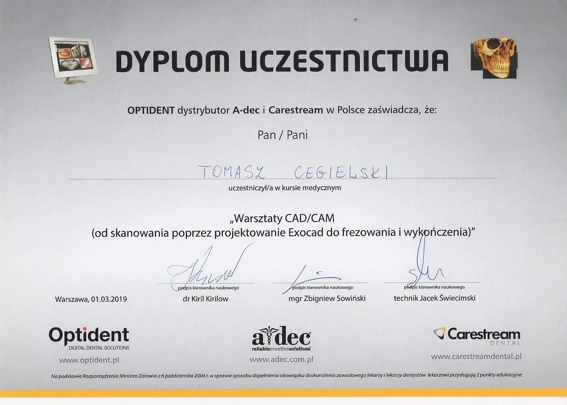 Tomasz-Cegielski-Certificate-CAD-CAM-Workshops-Optident