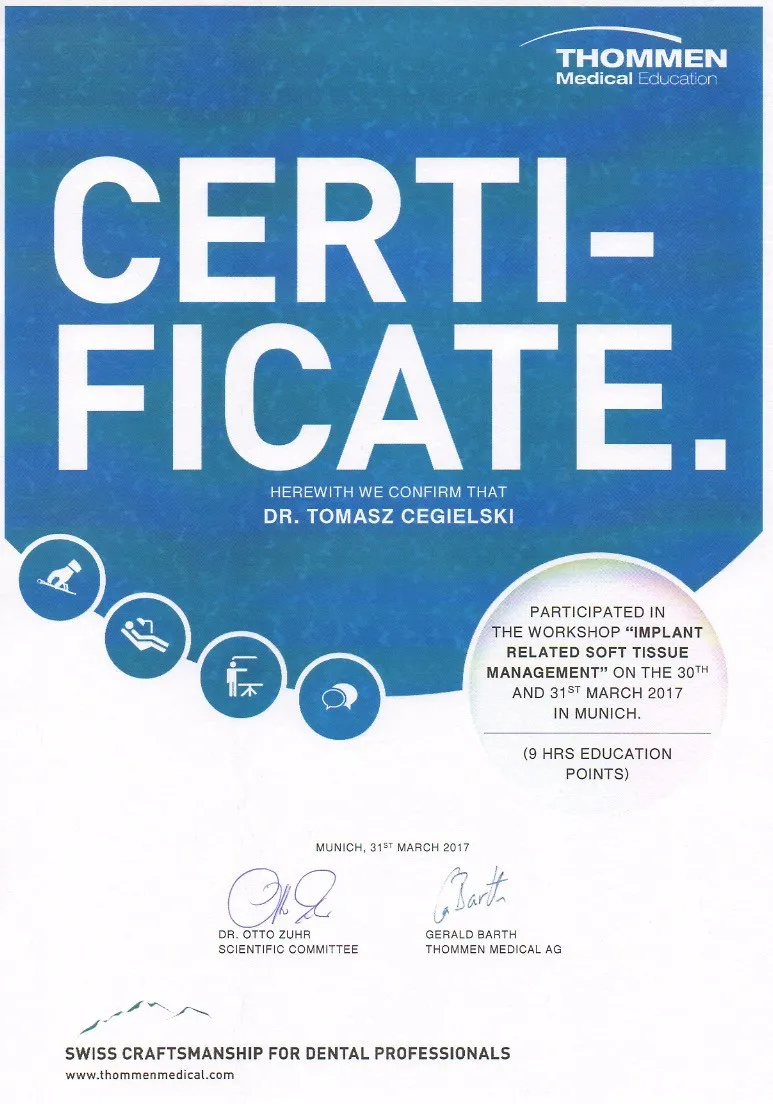 tomasz-cegielski-certificate-aesthetic-implantology-thommen