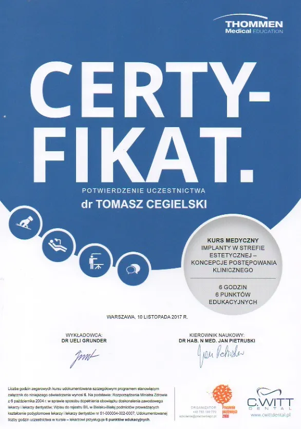 Tomasz-Cegielski-Certificate-Implants-in-Aesthetic-Zone

