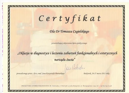 occlusion-in-diagnostics certificate