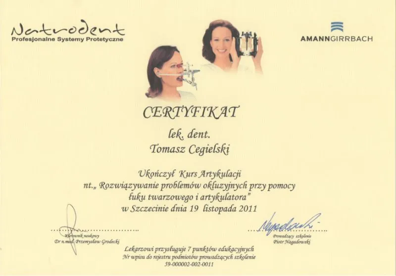 certificate-occlusion-implantologist-szczecin