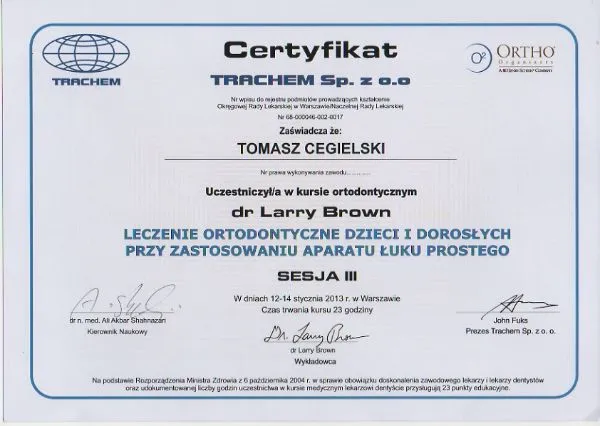 certificate-orthodontics